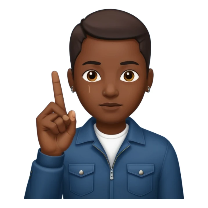 Zenci orta parmak çekiyo sticker