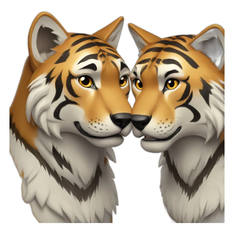 Loup et tigre mélanger sticker