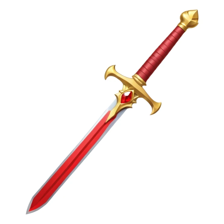 golden sword with red stone, simple sticker