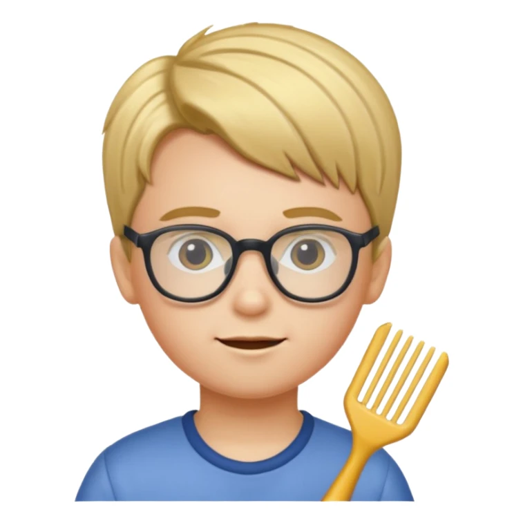Kid with comb hair and glasses  sticker