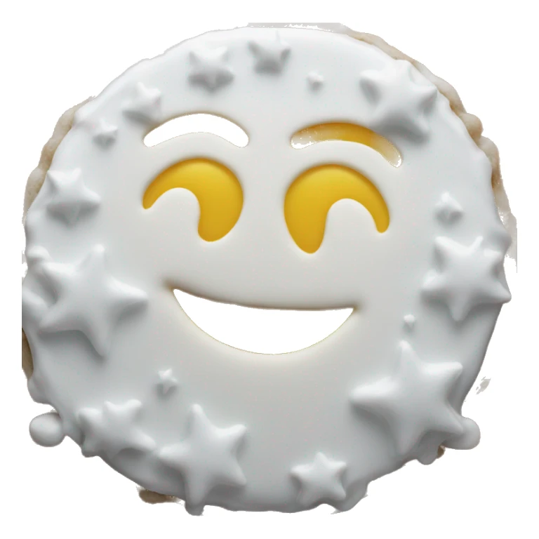 Smiley face emoji covered in icing sticker