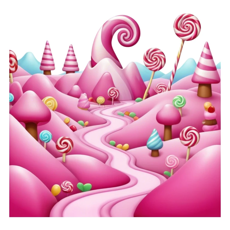 candy land pink surreal landscape sticker