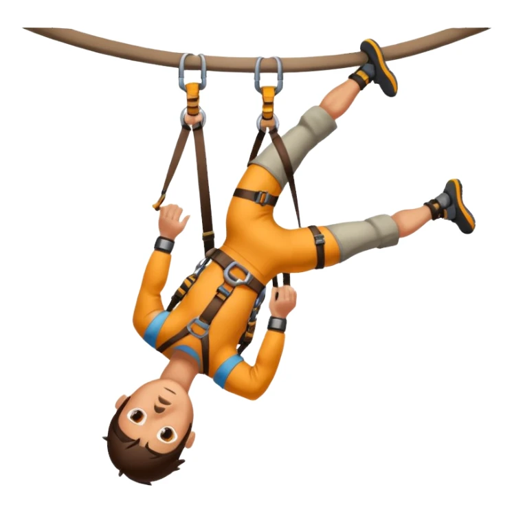climber hanging on upside down sticker