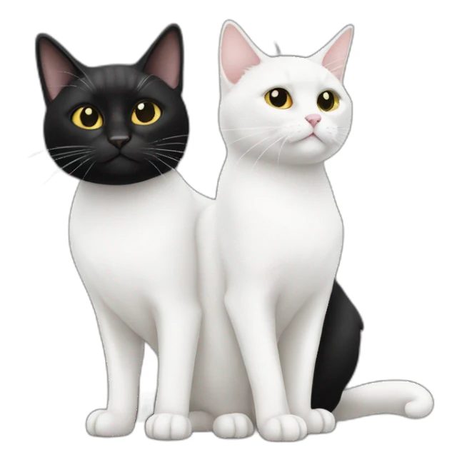 White Cat and Black Cat together sticker