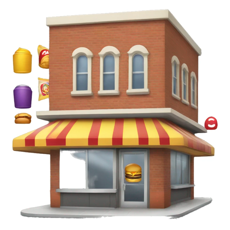 fastfood restaurant building sticker