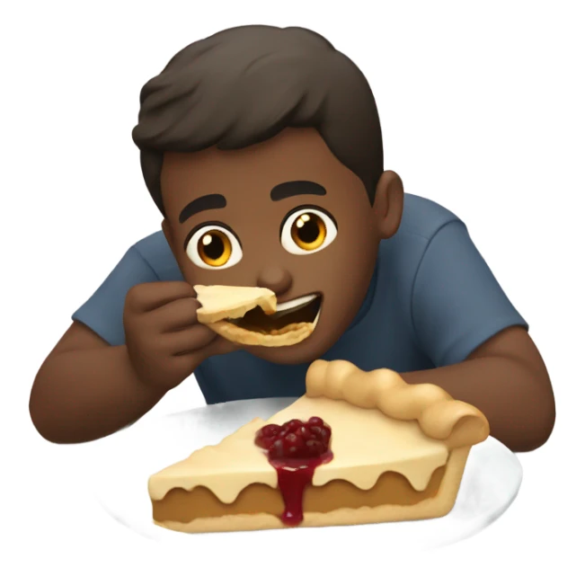 Boy eating pie  sticker