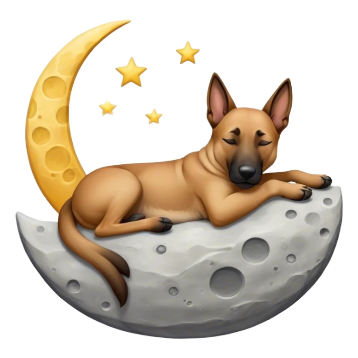 Malinois dog sleeping on the moon sticker