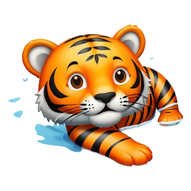Tiger swimming in water sticker