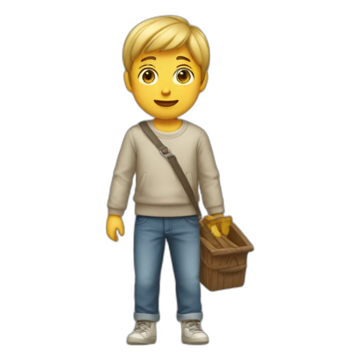 Garçon avec pull et casquet sticker