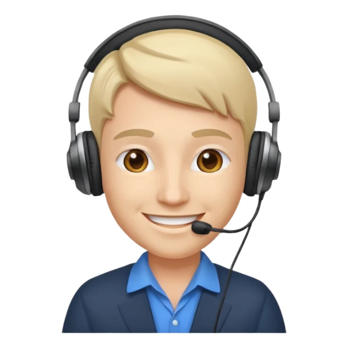 a sales agent with headphones sticker
