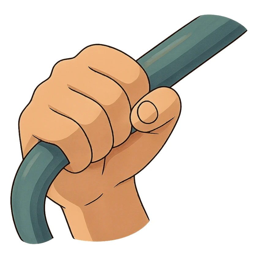 ghibli style hand gripping a handle sticker