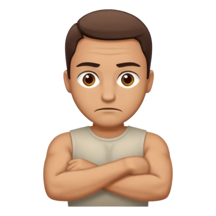 rude man with crossed arms sticker