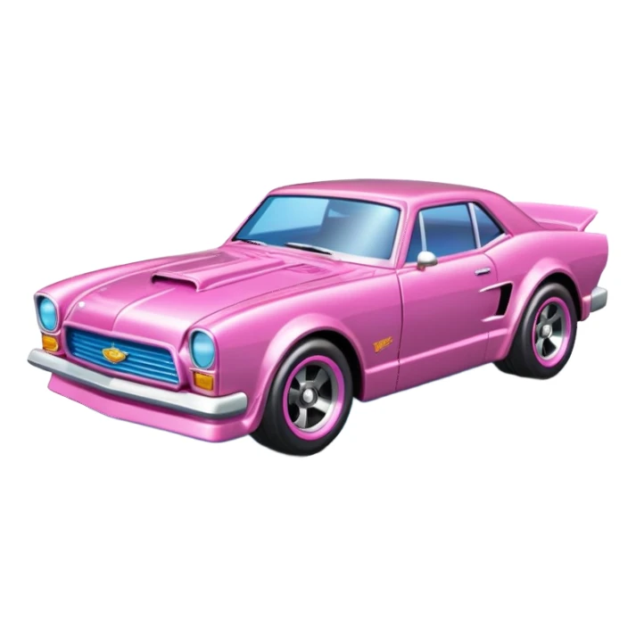 Машинка HotWheels розового цвета в классической упаковке HotWheels. sticker