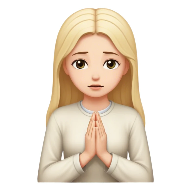 Chica blanca orando  sticker