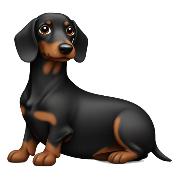 Tan and black sausage dog  sticker