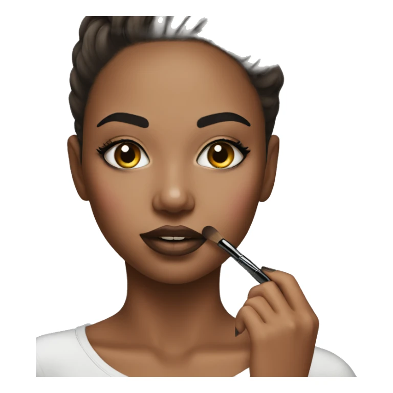 Realistic girl doing her makeup  sticker