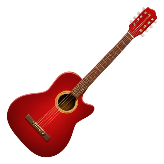 Red, acoustic guitar sticker