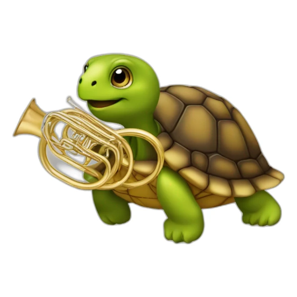 Une tortue avec un tuba  sticker