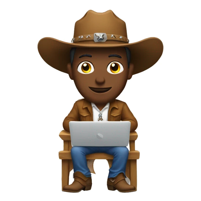 cowboy with a computer sticker