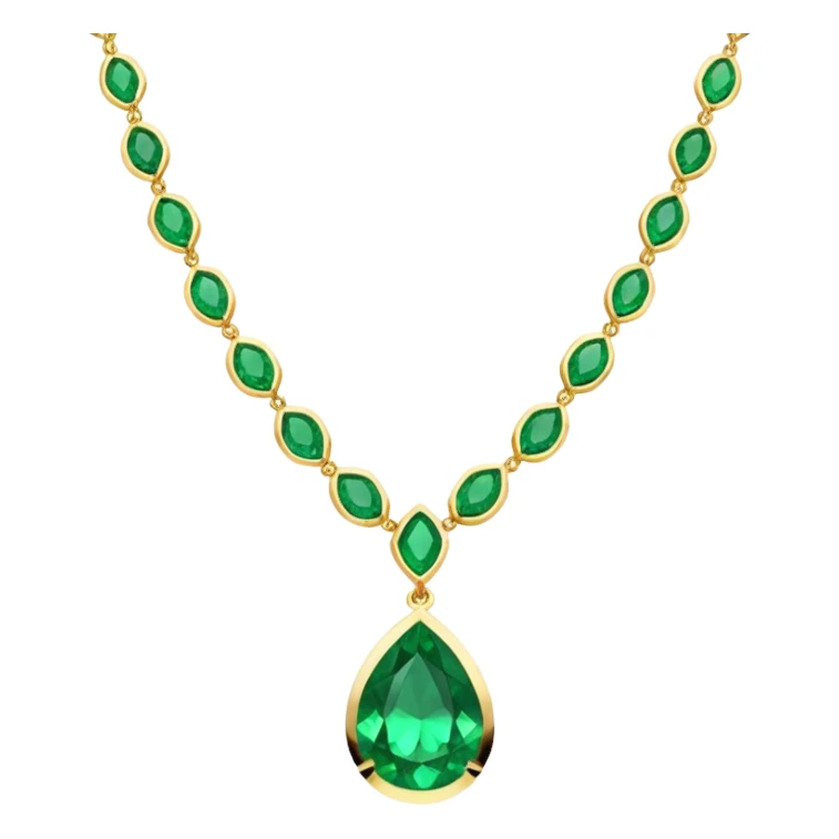 emerald necklace with clasp sticker