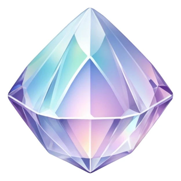  Iridescent white pale crystal  sticker