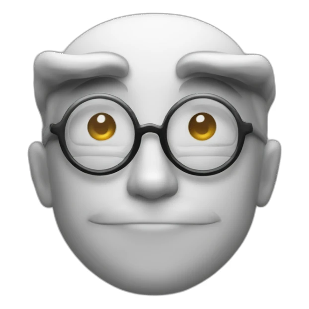 un visage rond avec des lunettes sticker