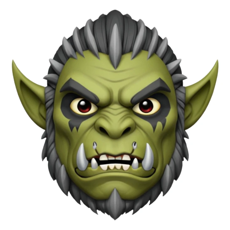 Harf-Orc dnd estilo blanco y negro dibujo sticker