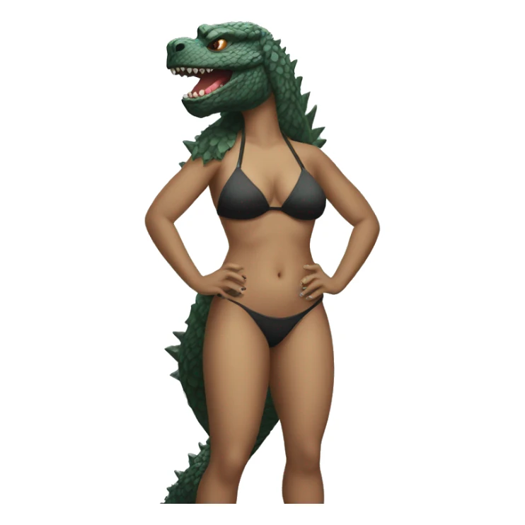 godzilla wearing a bikini  sticker