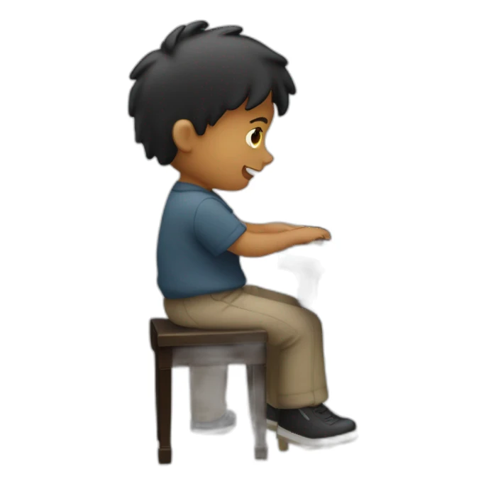 Niño tocando el piano sticker