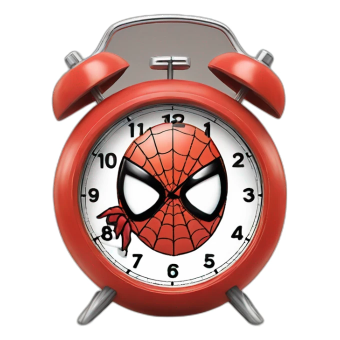 Funny spiderman alarm clock sticker