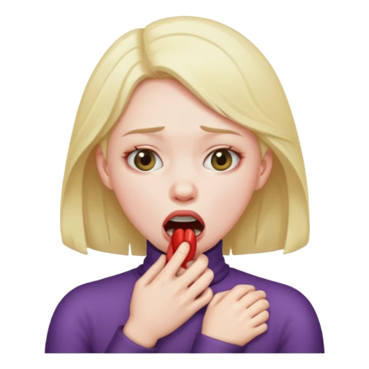 A girl choking herself sticker