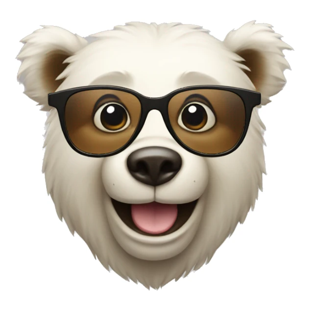 a happy bear with glasses sticker