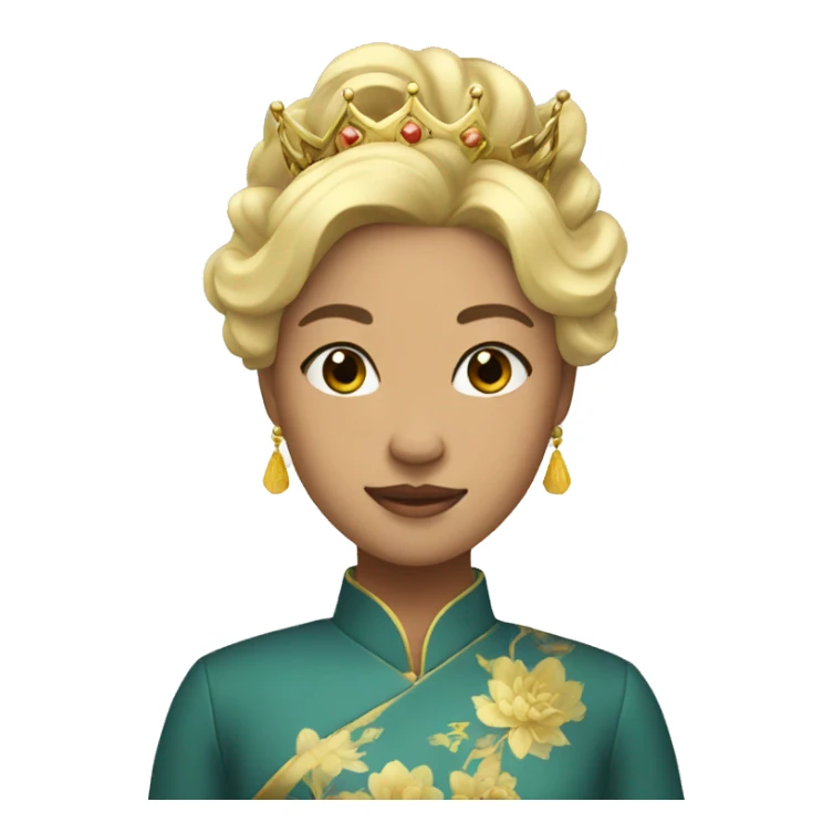 Asian blonde queen sticker