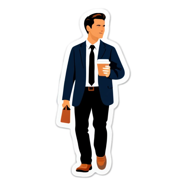 Coffee walking  sticker