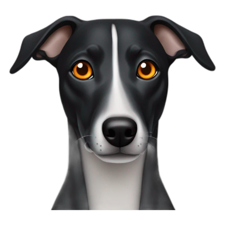 black whippet with orange eyes sticker