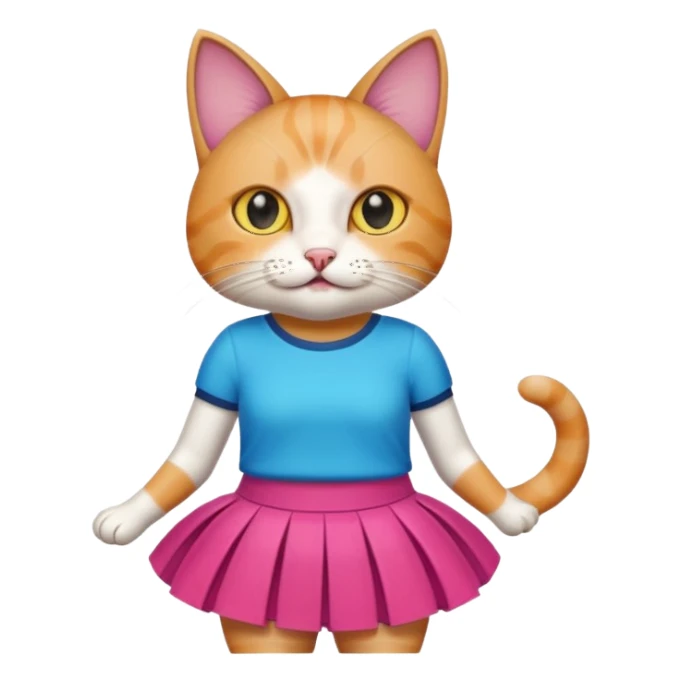 Cat partying in a mini skirt  sticker