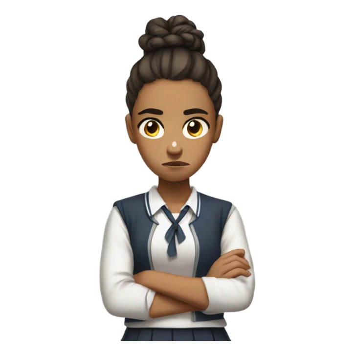 Student girl angry sticker