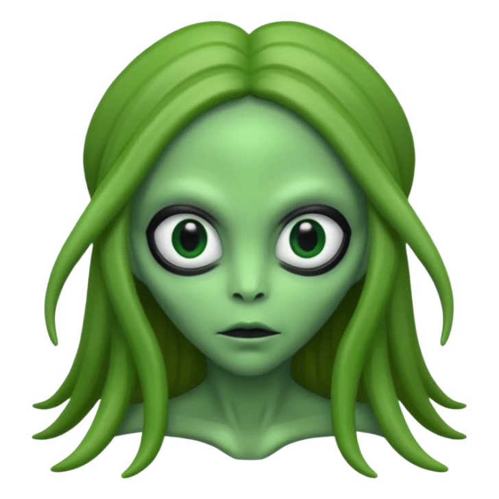 Alien with longer hair ' sticker