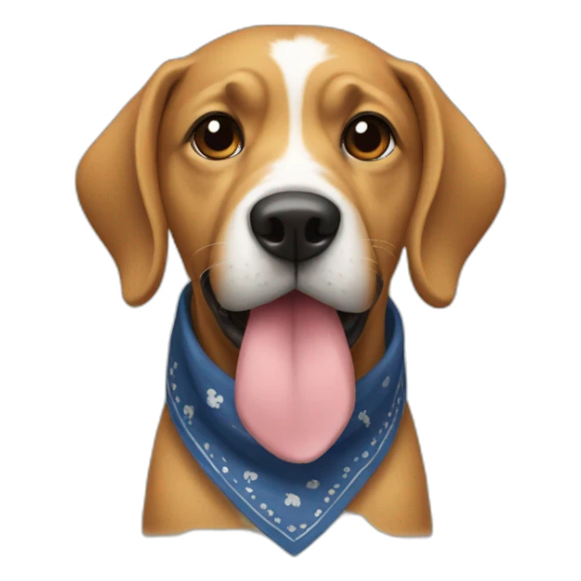 A dog with a bandanna sticker