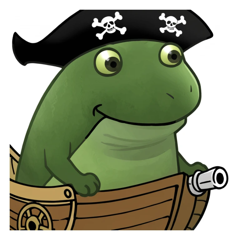 bufi in a pirate ship sticker