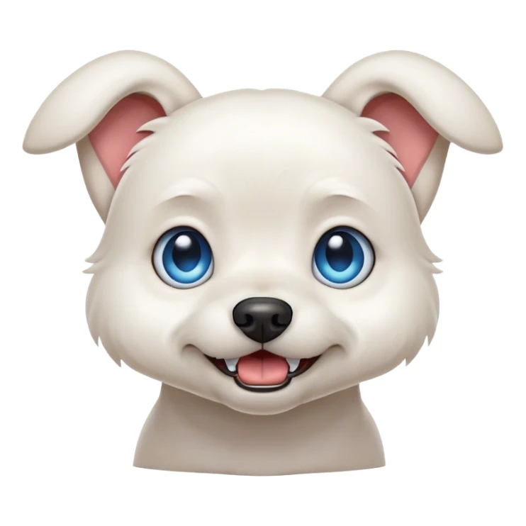 Snarling Blue eyed small white dog floppy ears  sticker