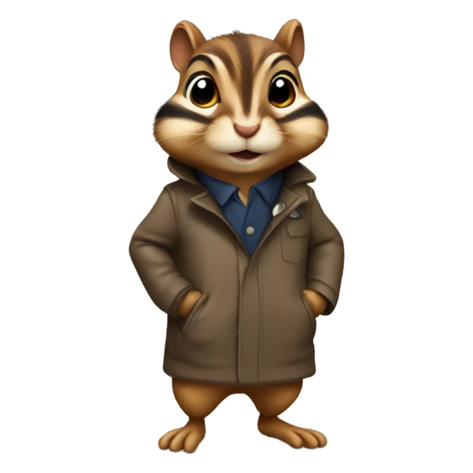 chipmunk with a detective coat sticker