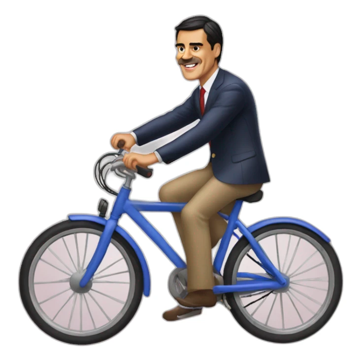 Pedro sanchez riding a bike sticker