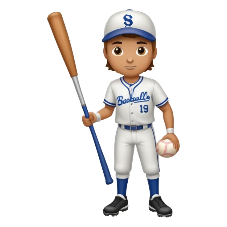 Baseball player on crutches sticker