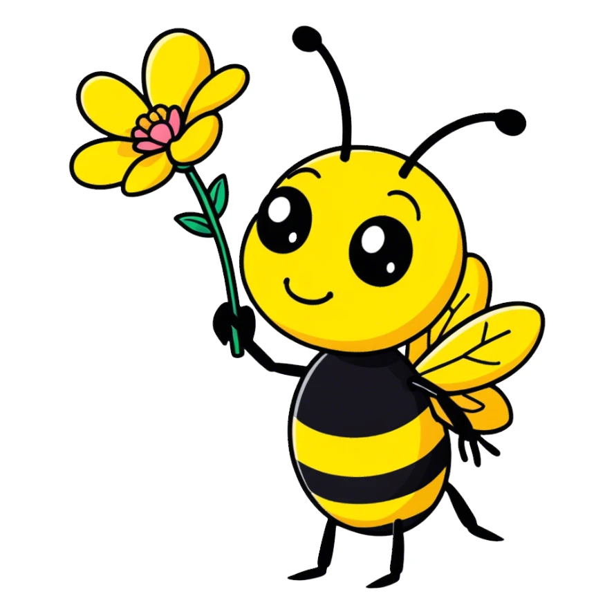 Ant in love with bumblebee  sticker