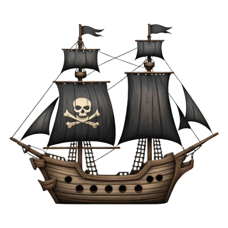 white pirate ships sticker