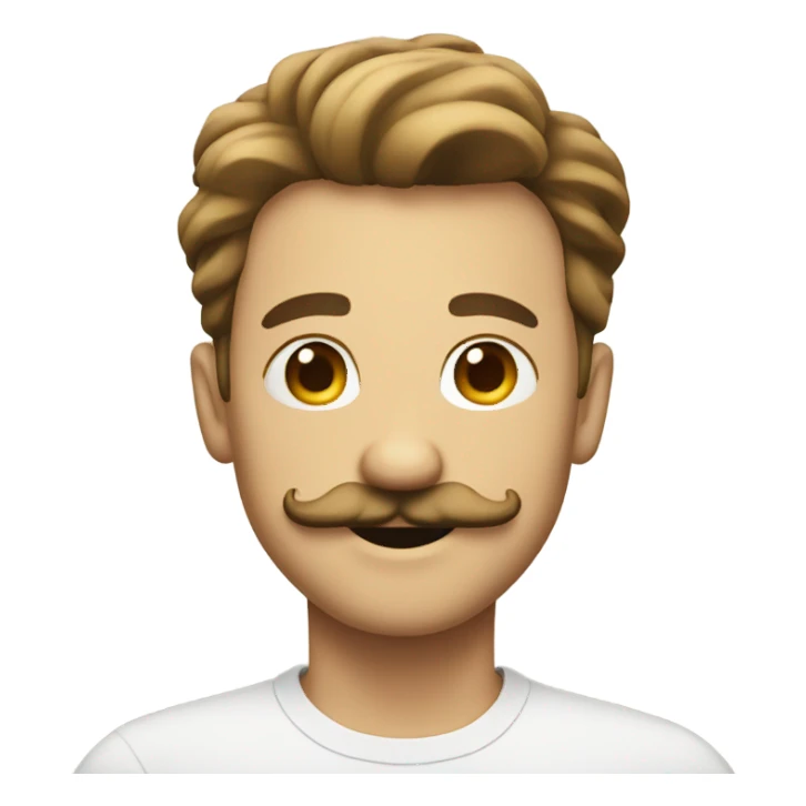 Soft smile mustache man sticker