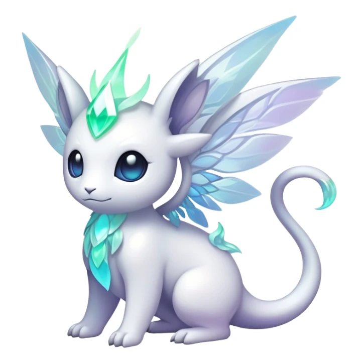  Iridescent white pale light fakemon-creature  sticker