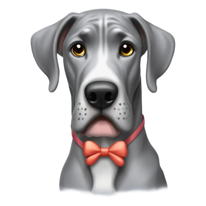 Grey great dane with bow sticker