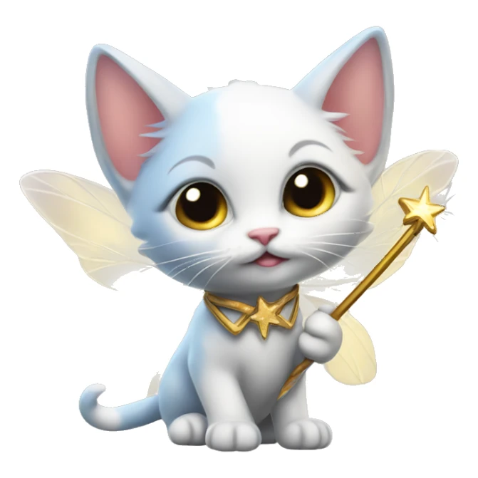 Kitten fairy with wand sticker